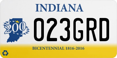 IN license plate 023GRD