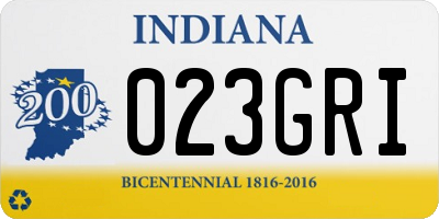 IN license plate 023GRI