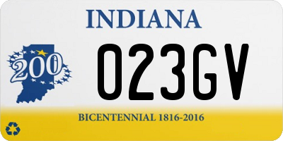 IN license plate 023GV