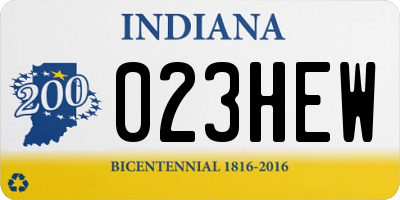 IN license plate 023HEW