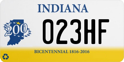 IN license plate 023HF