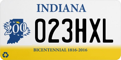 IN license plate 023HXL