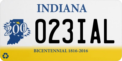 IN license plate 023IAL