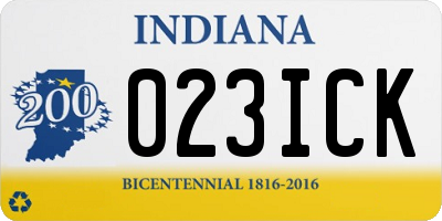 IN license plate 023ICK