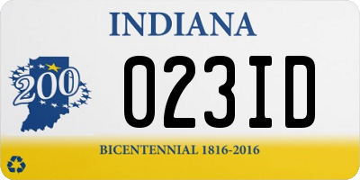 IN license plate 023ID