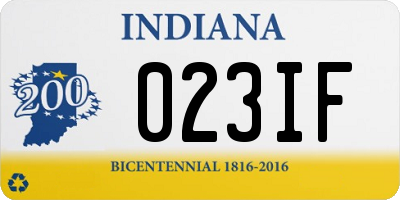 IN license plate 023IF