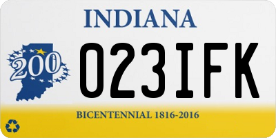 IN license plate 023IFK