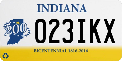 IN license plate 023IKX