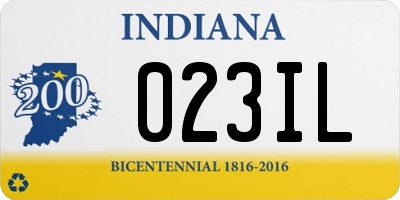 IN license plate 023IL