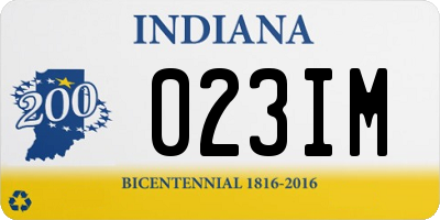 IN license plate 023IM