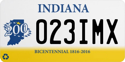 IN license plate 023IMX