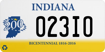 IN license plate 023IO