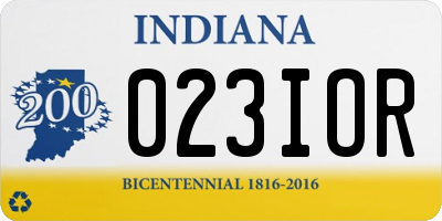 IN license plate 023IOR
