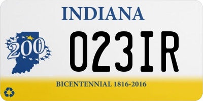 IN license plate 023IR