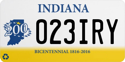 IN license plate 023IRY