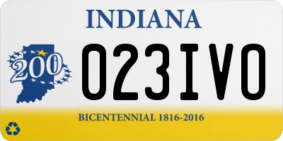 IN license plate 023IVO