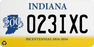 IN license plate 023IXC