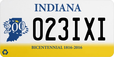 IN license plate 023IXI