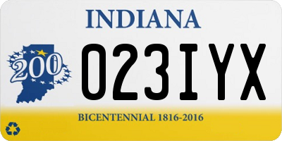IN license plate 023IYX