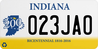 IN license plate 023JAO
