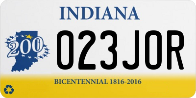IN license plate 023JOR
