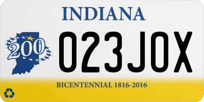 IN license plate 023JOX