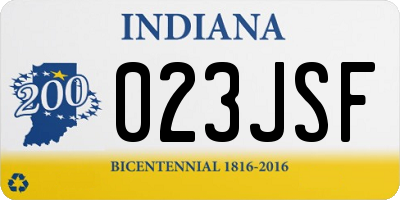 IN license plate 023JSF