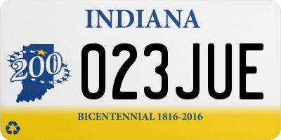 IN license plate 023JUE