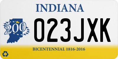 IN license plate 023JXK