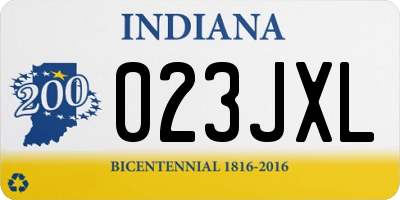 IN license plate 023JXL