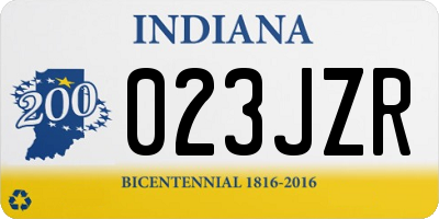 IN license plate 023JZR
