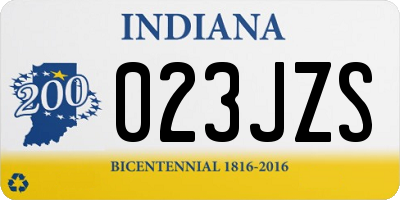 IN license plate 023JZS