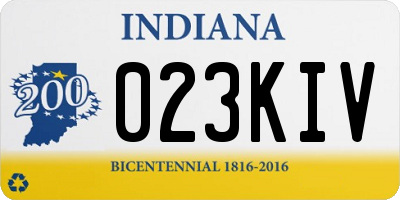 IN license plate 023KIV