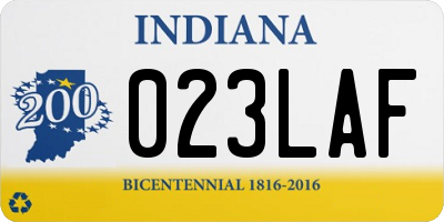 IN license plate 023LAF