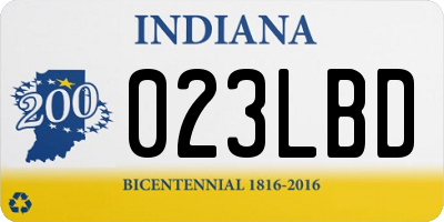 IN license plate 023LBD