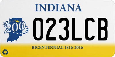 IN license plate 023LCB