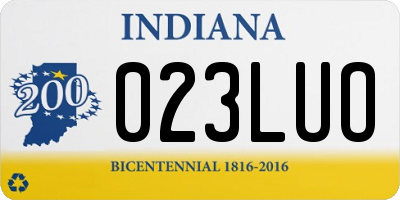 IN license plate 023LUO