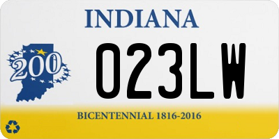 IN license plate 023LW