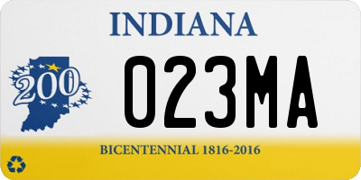 IN license plate 023MA