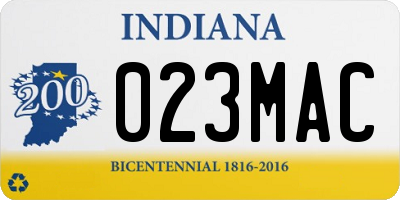 IN license plate 023MAC