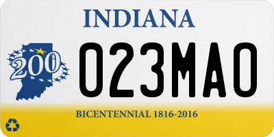 IN license plate 023MAO