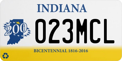 IN license plate 023MCL