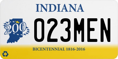 IN license plate 023MEN
