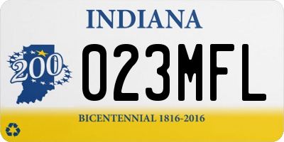 IN license plate 023MFL
