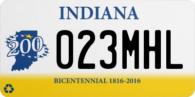 IN license plate 023MHL