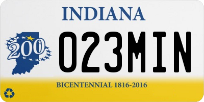 IN license plate 023MIN