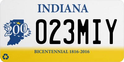 IN license plate 023MIY