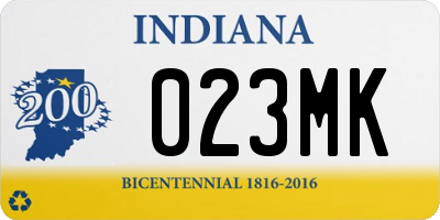 IN license plate 023MK