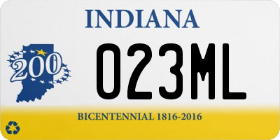 IN license plate 023ML