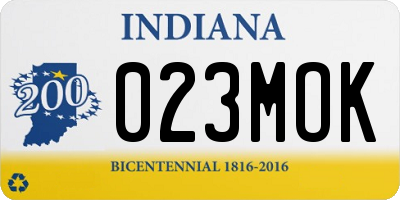 IN license plate 023MOK